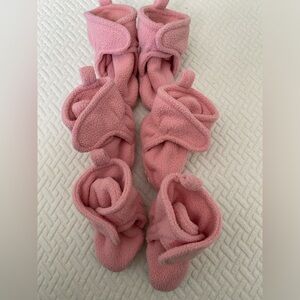 Pink Baby Booties - 3 Pairs - Size 0-6 months - GUC